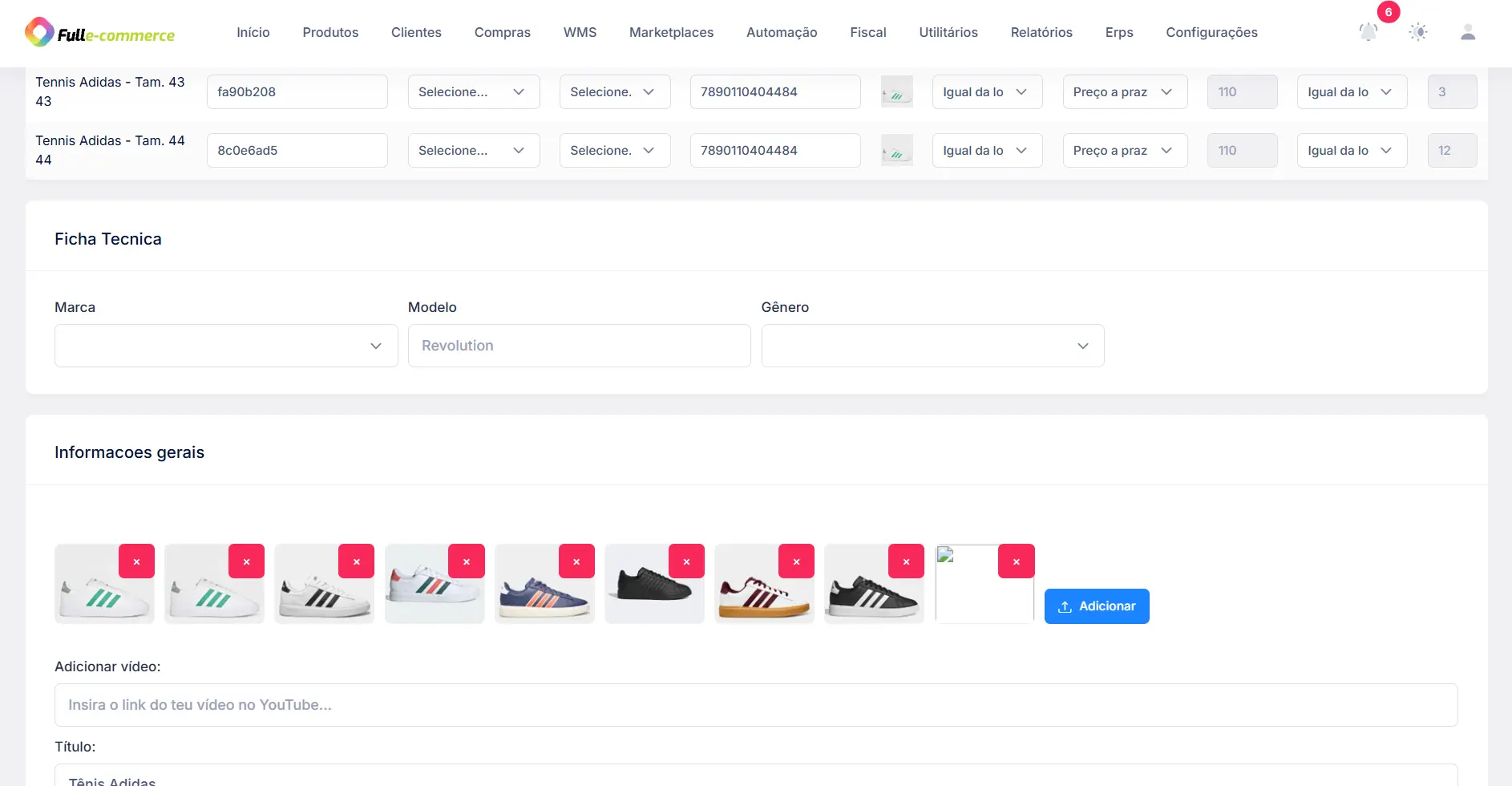 Publicação de anúncios em marketplaces