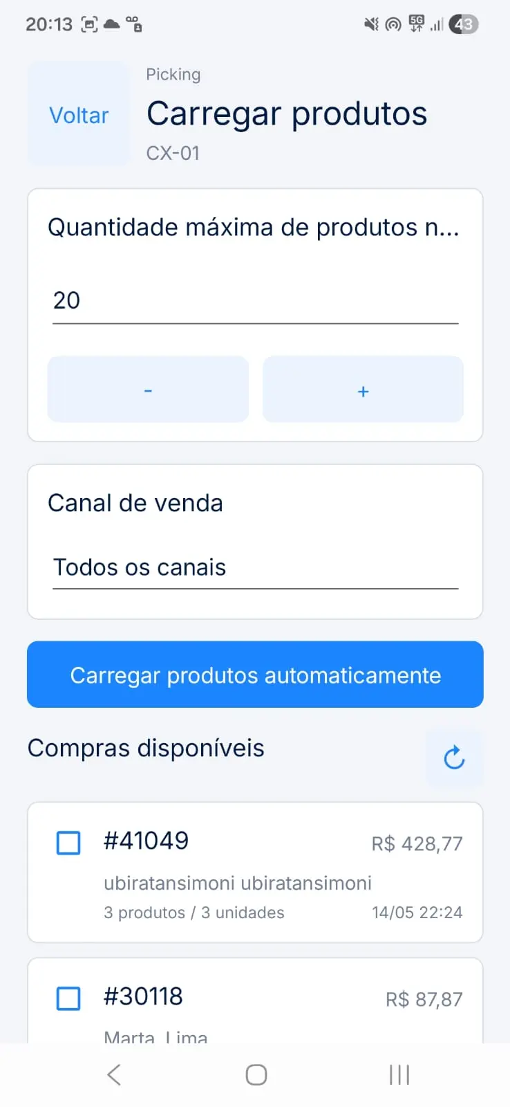 Picking Android - separação por EAN